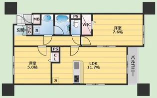 ルセリア豊中【2階】の間取り