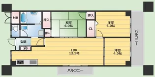 ローズコーポ千里 C棟【6階】の間取り