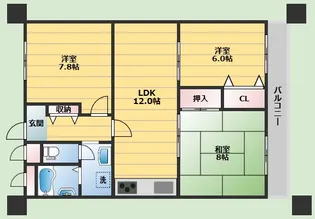 アパルトマン北千里【4階】の間取り