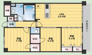 メゾンドフルール【3階】の間取り