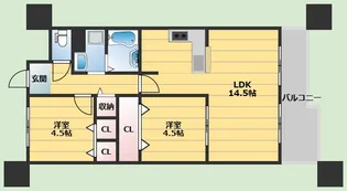 2LDKの間取り画像