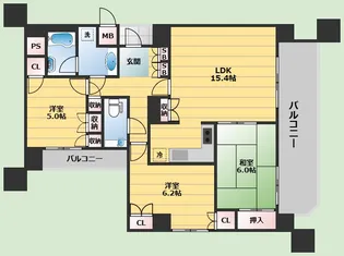 グレイスフォート桃山台【3階】の間取り