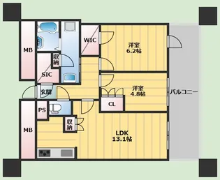 Brillia Tower箕面船場 TOP OF THE HILL【6階】の間取り