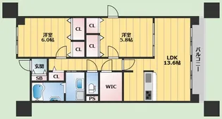 エヴァン千里山【2階】の間取り