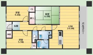 千里山東一番館【2階】の間取り