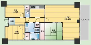 千里南パークマンション A棟【14階】の間取り