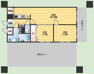 ユニハイム池田【5階】の間取り