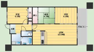 ウィステリア千里【2階】の間取り