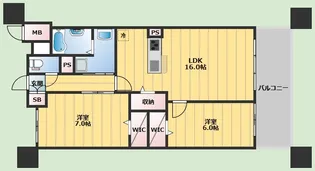 カビサ千里中央【3階】の間取り