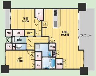 グランカサーレ北千里【2階】の間取り