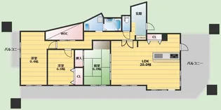 ルミエール江坂【4階】の間取り