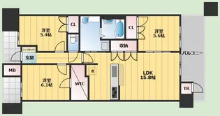ジオ彩都いろどりの丘 【8階】の間取り