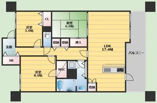 グランクレスト池田満寿美【6階】の間取り