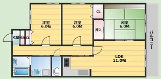 ヴェッサーエントラン【3階】の間取り