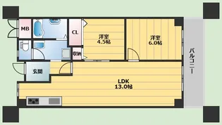 ローズコーポ千里 C棟【6階】の間取り