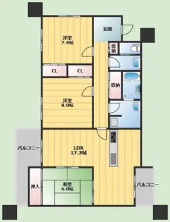 ハセはなみずき【3階】の間取り
