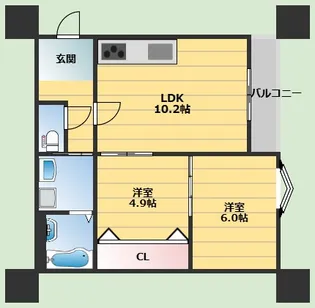 ボヌール緑地公園【2階】の間取り