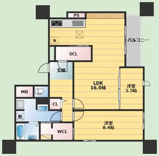 クラシスト千里丘上【1階】の間取り