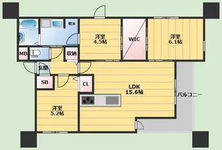 クラシスト泉町【3階】の間取り