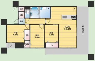 カーサ マリーナ モンテカルロ【5階】の間取り