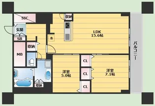 グランセジュール江坂【12階】の間取り