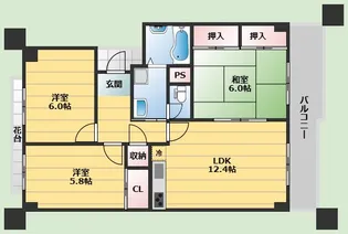 プチセンリオカモト【3階】の間取り