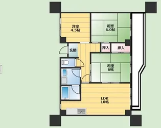 柿の木ハイツ【402号室】の間取り