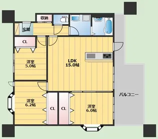 ファミーユ春日【3階】の間取り