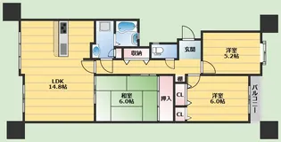 グラン・ドムール池田旭丘Ⅱ番館【1階】の間取り