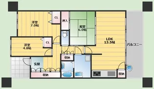新千里桜ヶ丘メゾンシティ 参番館【13階】の間取り