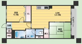 上野坂ハイツ【4階】の間取り