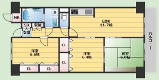 一力グランドマンション【5階】の間取り