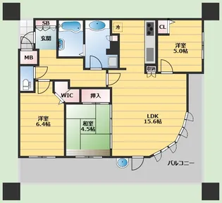 プロパレス箕面公園通りラフィアート【3階】の間取り