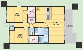 2LDKの間取り画像