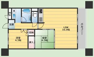 グレースフルハイツ1号館【4階】の間取り
