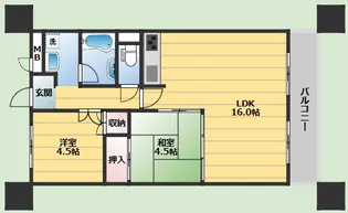 グレースフルハイツ1号館【1階】の間取り