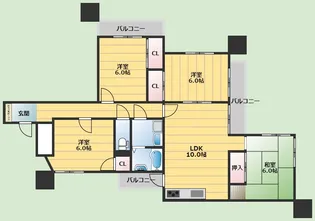 ハイツ桜花坂【1階】の間取り