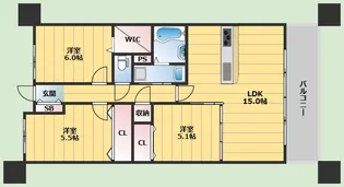 ウエストフィールド【4階】の間取り