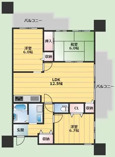 サン・ヴェール【9階】の間取り