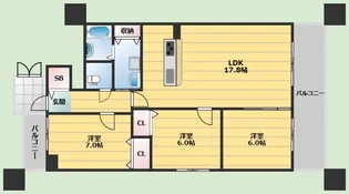 パッセル豊中【4階】の間取り