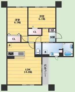 クレール桃山台【3階】の間取り