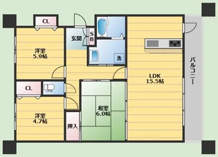 ウイング旭ヶ丘【4階】の間取り