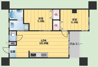 エルベコート豊中向丘【3階】の間取り