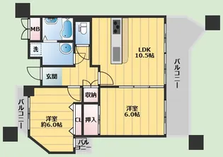 エトレ豊中【9階】の間取り