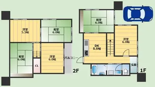 大阪府箕面市瀬川2丁目【一戸建】の間取り