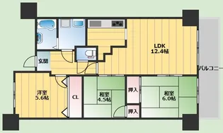 ファミーユ百合【5階】の間取り