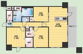 カルム小西Ⅴ【3階】の間取り