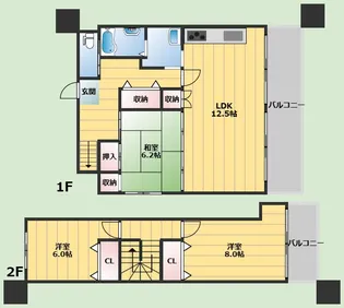 大阪府箕面市桜井1丁目【テラスハウス】の間取り