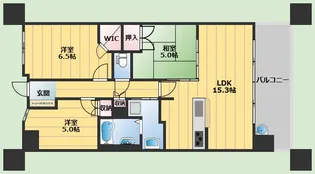 ファインシティ千里津雲台【15階】の間取り
