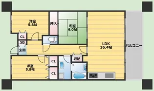 アーバンパーク緑地公園【4階】の間取り